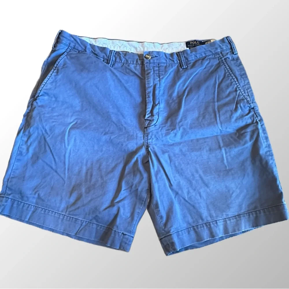 Polo Ralph Lauren Chino Shorts Mens‎ 40 Blue Stretch Classic Fit Cotton Blend